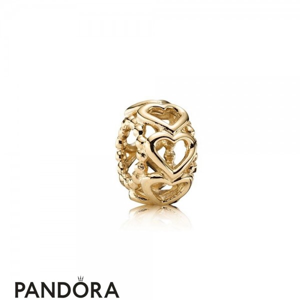 Pandora Jewellery Collections Lucky In Love Heart Spacer 14K Gold