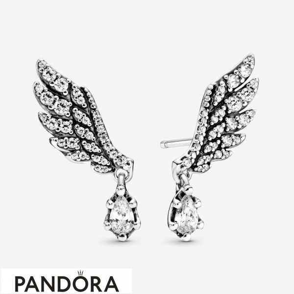 Women's Pandora Jewellery Dangling Angel Wing Stud Earrings