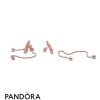 Women's Pandora Jewellery Dangling Peach Blossom Flowers Earrings