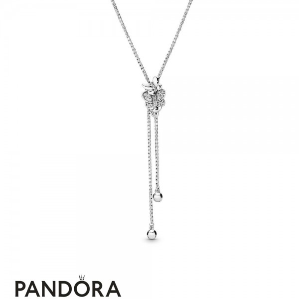Women's Pandora Jewellery Dazzling And Dancing Butterflies Necklace