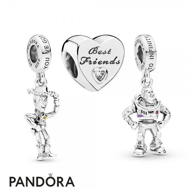 Women's Pandora Jewellery Disney Pixar Toy Story Woody And Buzz Best Friend Charm Pack