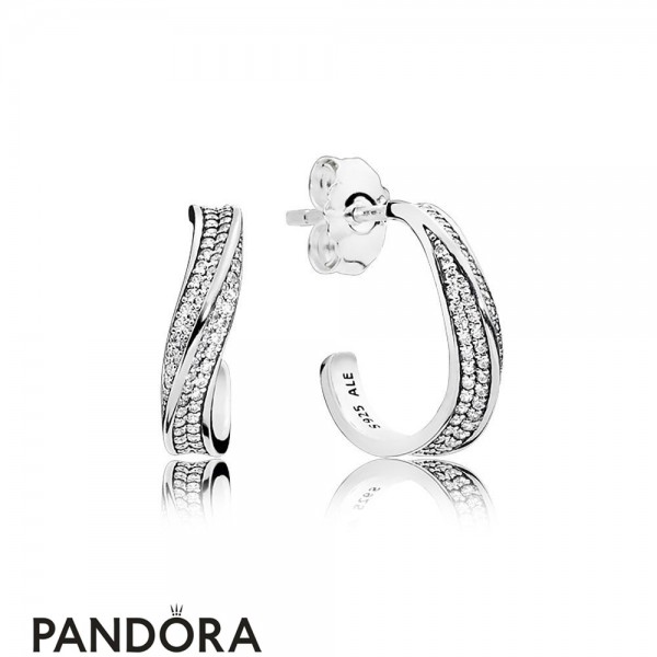 Women's Pandora Jewellery Elegant Waves Earring Studs