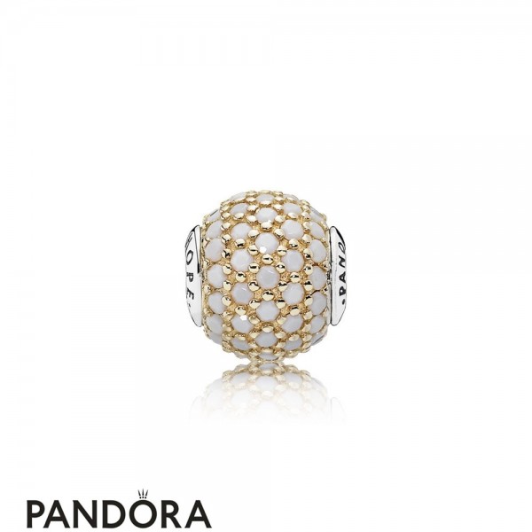 Pandora Jewellery Essence Hope Charm 14K Gold Opaque White Crystal
