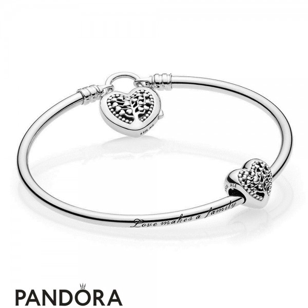 Women's Pandora Jewellery Flourishing Hearts Bangle Gift Set