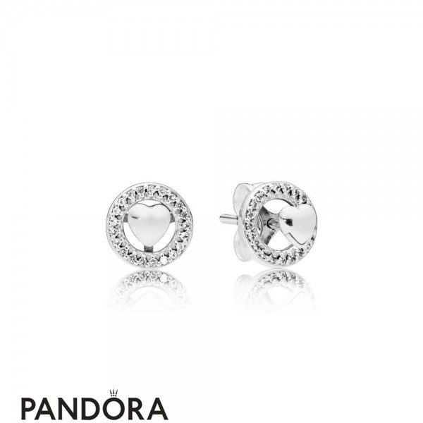 Women's Pandora Jewellery Forever Pandora Jewellery Heart Earring Studs