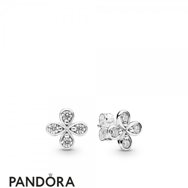 Women's Pandora Jewellery Four Petal Flowes Earring Studs