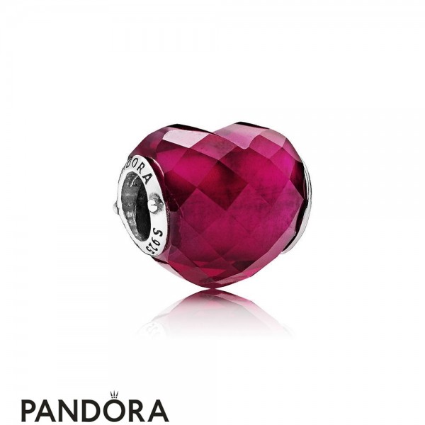 Women's Pandora Jewellery Fuchsia Shape Of Love Charm Fuchsia Rose Crystal