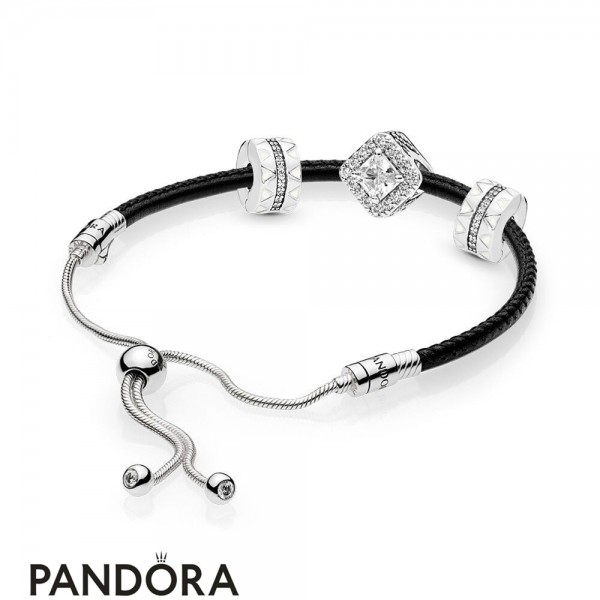 Women's Pandora Jewellery Geometric Radiance Bracelet Set