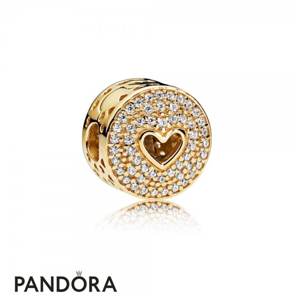 Women's Pandora Jewellery Heart Of Luxury 14Ct Gold Clip