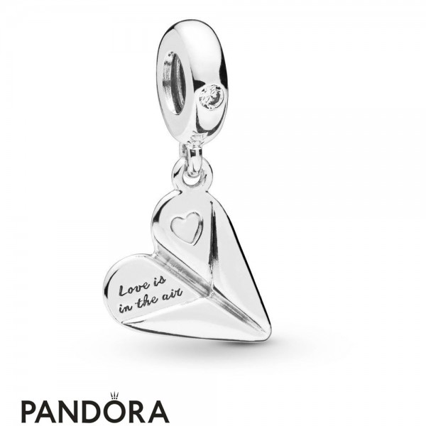 Women's Pandora Jewellery Heart Paper Plane Hanging Charm
