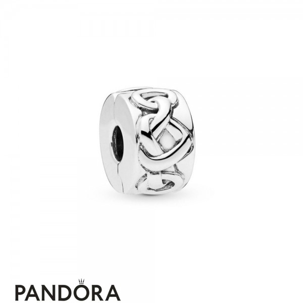 Women's Pandora Jewellery Knotted Hearts Clip Charm