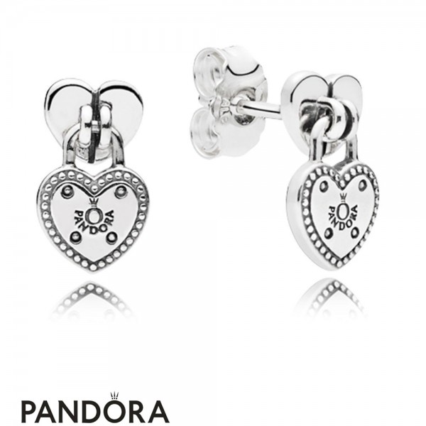Women's Pandora Jewellery Love Locks Stud Earrings