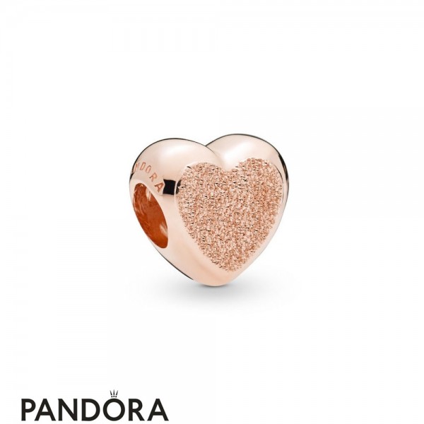 Women's Pandora Jewellery Matte Brilliance Heart Charm Pandora Jewellery Rose