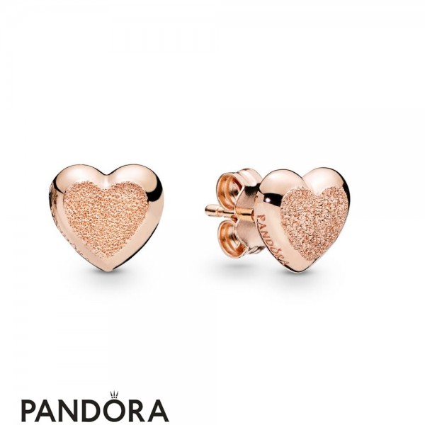 Women's Pandora Jewellery Matte Brilliance Hearts Earrings Pandora Jewellery Rose