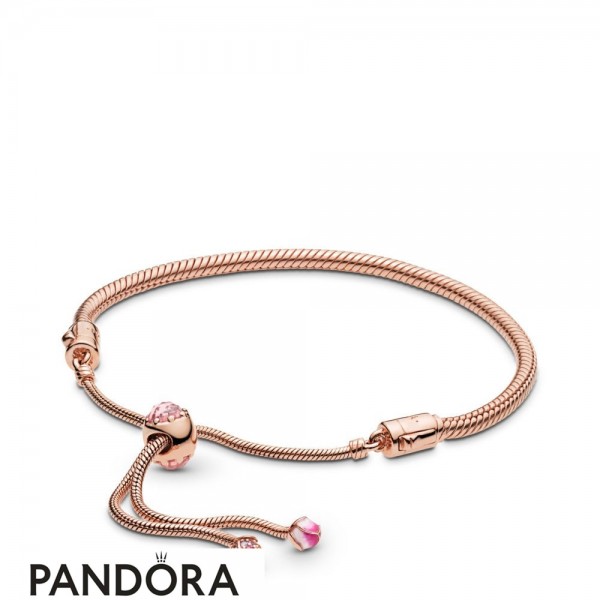 Women's Pandora Jewellery Moments Pandora Jewellery Rose Peach Blossom Flower Sliding Bracelet