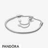 Pandora Jewellery Moments Pave Star And Snake Chain Sliding Bracelet