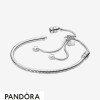 Pandora Jewellery Moments Pave Star And Snake Chain Sliding Bracelet