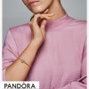 Pandora Jewellery Moments Pink Fan Clasp Snake Chain Bracelet