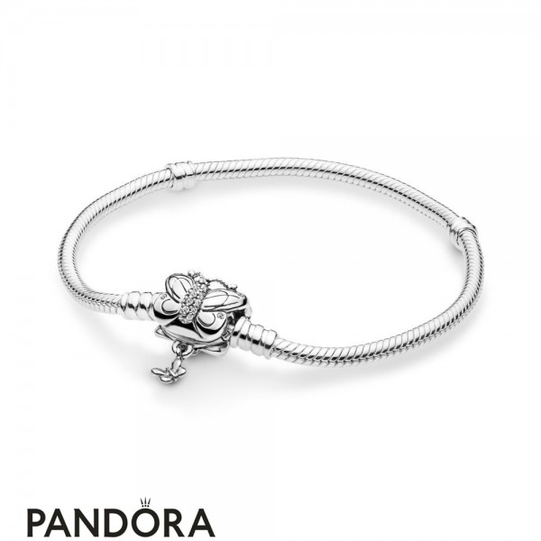 Women's Pandora Jewellery Moments Silver Bracelet With Decorative Butterfly Clasp