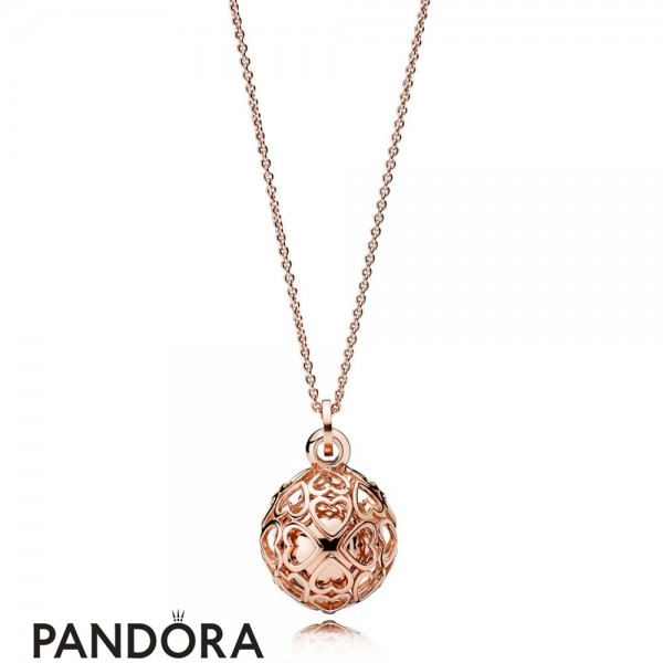 Pandora Jewellery & Rose 335 Pandora Jewellery Rose Harmonious Hearts Chime Necklace