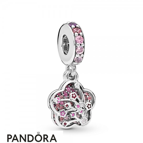 Women's Pandora Jewellery Pave Peach Blossom Flower Charm