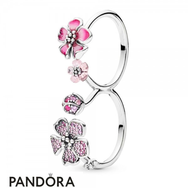 Women's Pandora Jewellery Peach Blossom Flowers Ring