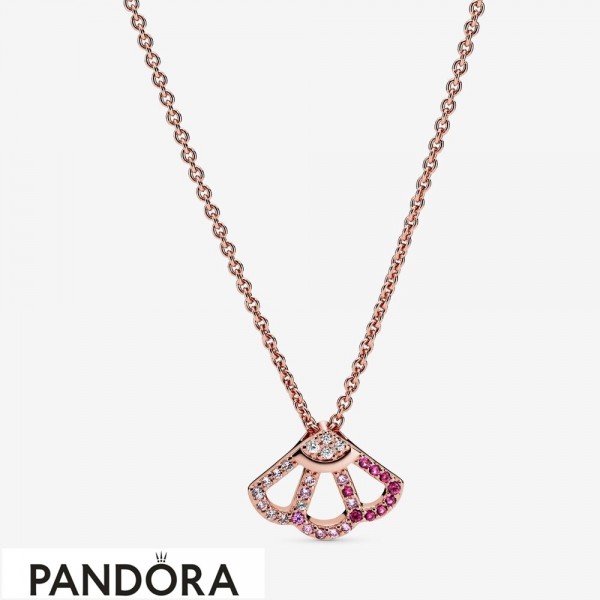 Women's Pandora Jewellery Pink Fan Collier Necklace