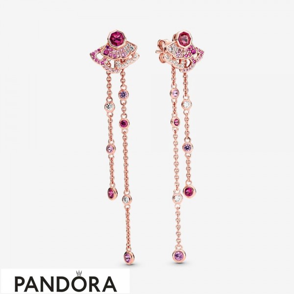 Women's Pandora Jewellery Pink Fan Dangle Earrings