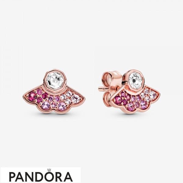 Women's Pandora Jewellery Pink Fan Stud Earrings