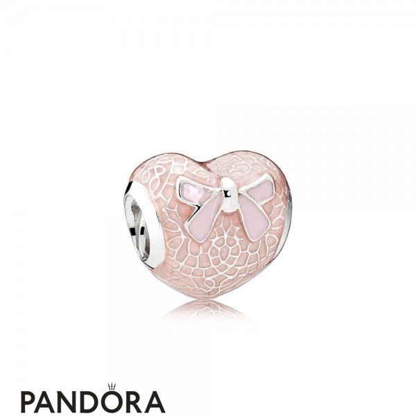 Women's Pandora Jewellery Pink Lace And Bow Charm