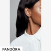 Women's Pandora Jewellery Pink Murano Glass Leaf Hoop Earrings