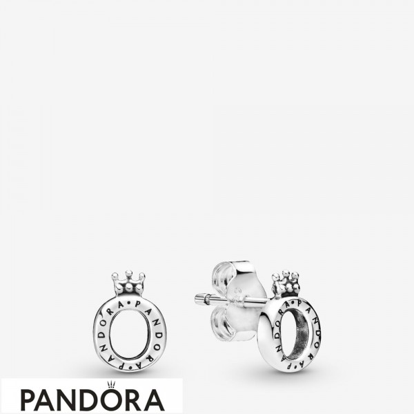 Women's Pandora Jewellery Polished Crown O Stud Earrings