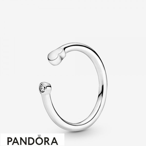 Women's Pandora Jewellery Polished Heart Open Ring