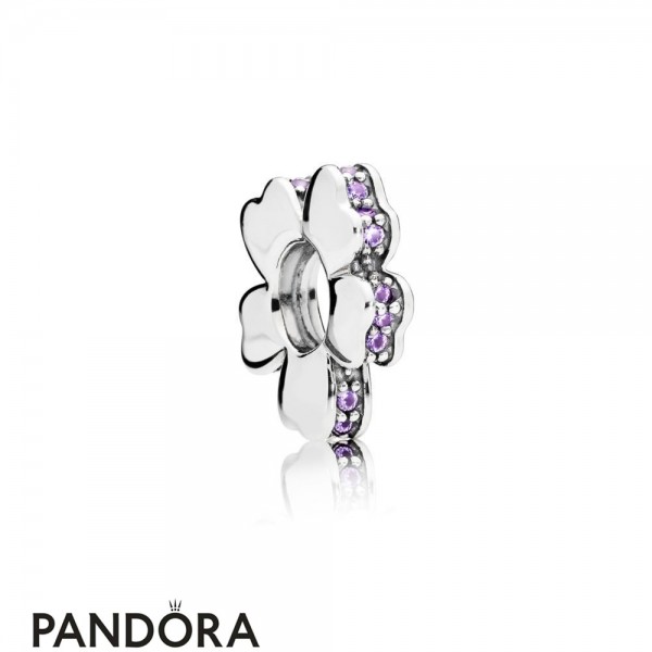 Women's Pandora Jewellery Purple Wildflower Meadow Spacer Charm