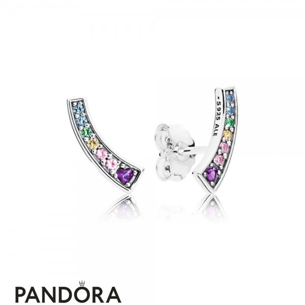 Women's Pandora Jewellery Rainbow Arcs Of Love Earring Studs
