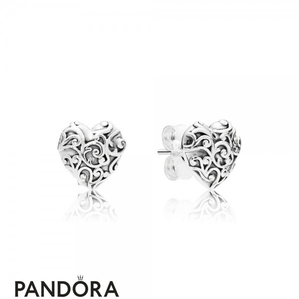 Women's Pandora Jewellery Regal Hearts Earring Studs