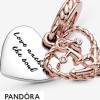 Women's Pandora Jewellery Rope Heart & Love Anchor Dangle Charm