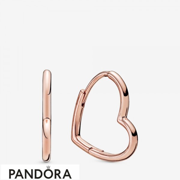 Pandora Jewellery Rose Asymmetric Heart Hoop Earrings