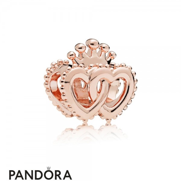 Pandora Jewellery Rose Interlocked Crowned Hearts Charm