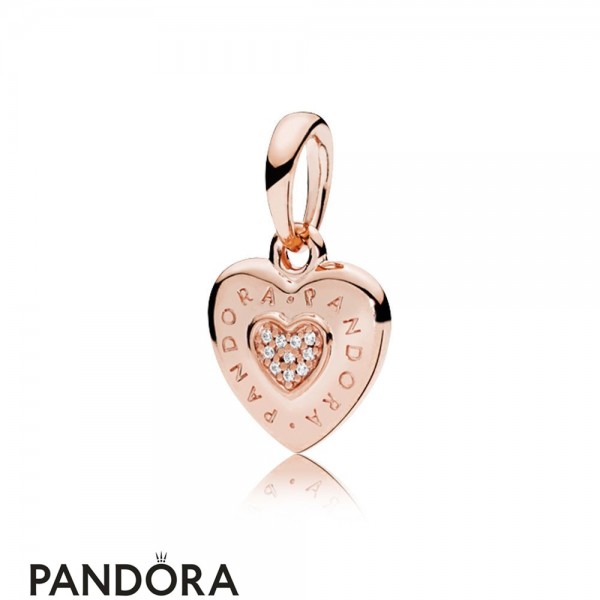 Pandora Jewellery Rose Logo Heart Necklace Pendant