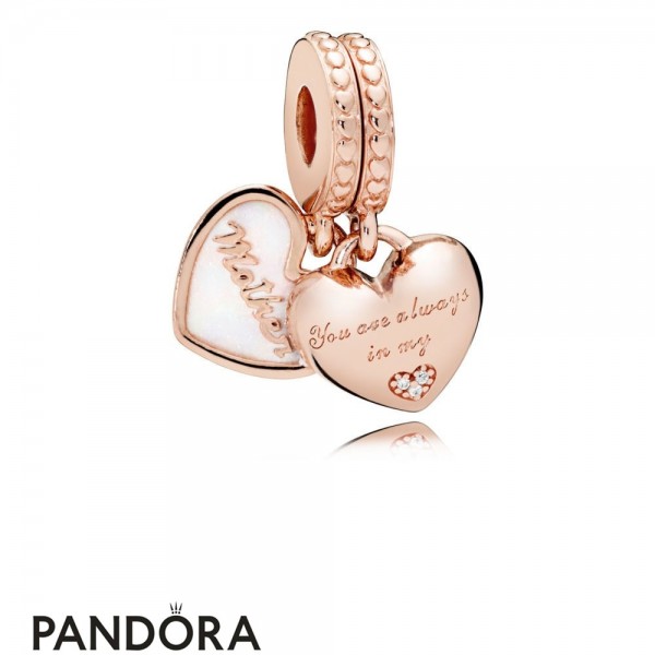 Pandora Jewellery Rose Mother And Daughter Hearts Hanging Charm