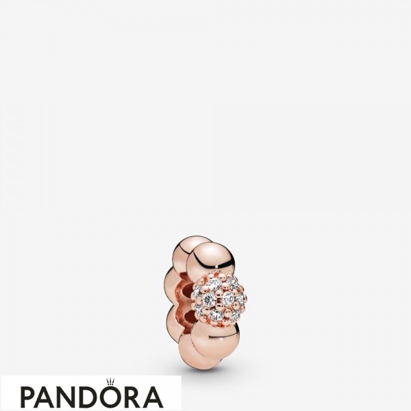 Pandora Jewellery Rose Polished & Pave Bead Spacer Charm
