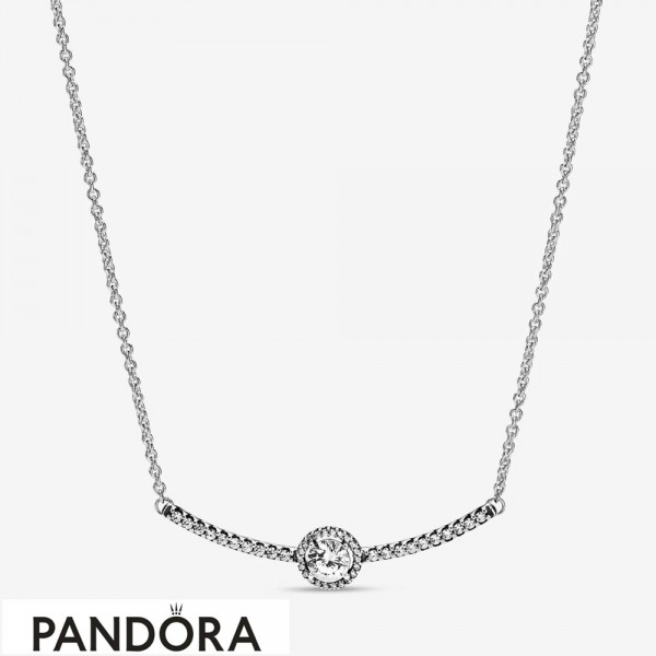 Women's Pandora Jewellery Round Sparkle Bar Necklace