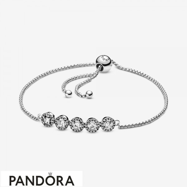 Women's Pandora Jewellery Round Sparkle Slider Bracelet