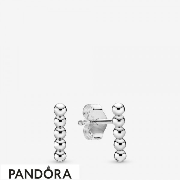 Women's Pandora Jewellery Row Of Beads Stud Earrings