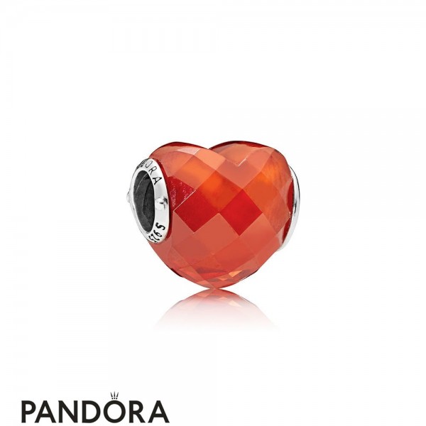 Women's Pandora Jewellery Shape Of Love Charm Orange Cubic Zirconia