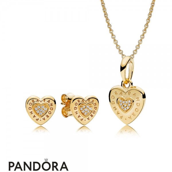 Pandora Jewellery Shine Logo Hearts Gift Set