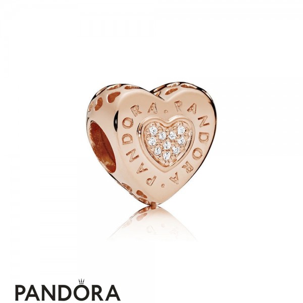 Pandora Jewellery Signature Heart Charm Pandora Jewellery Rose