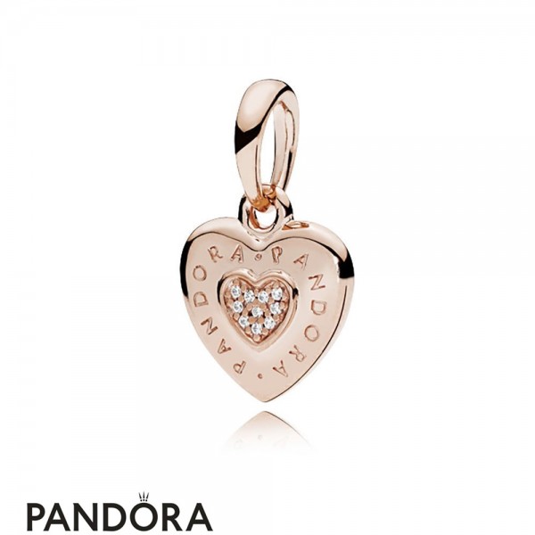 Pandora Jewellery Signature Heart Pendant Pandora Jewellery Rose