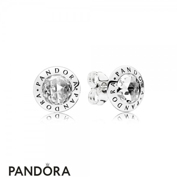 Pandora Jewellery Signature Radiant Pandora Jewellery Logo Stud Earrings